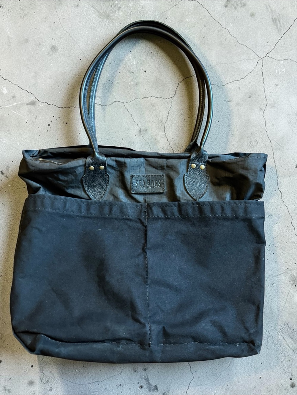 Black Sea Bags Classic Tote with Leather Handles